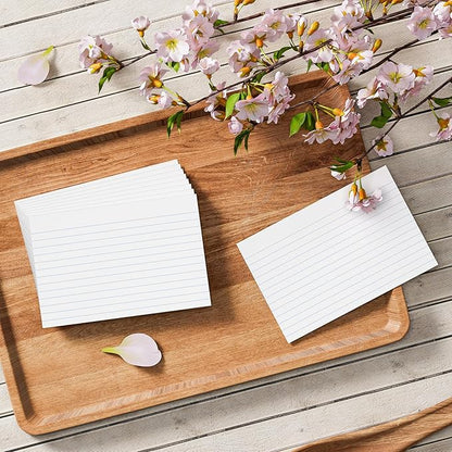 Index Cards 4x6 Lined Note Cards, 180 Count Flashcards for Studying, 4 x 6 Index Cards Ruled Flash Cards, Index Flashcards Lined on Front, Blank on Back, Ruled Notecards Bulk for School Office Home