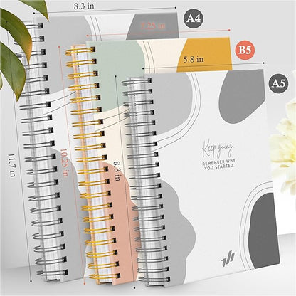 Journals for Writing, 300 Thick Pages, 10.25" X 7.25, Large Hardcover College Ruled Spiral Notebook, Perfect for Note taking, Journaling