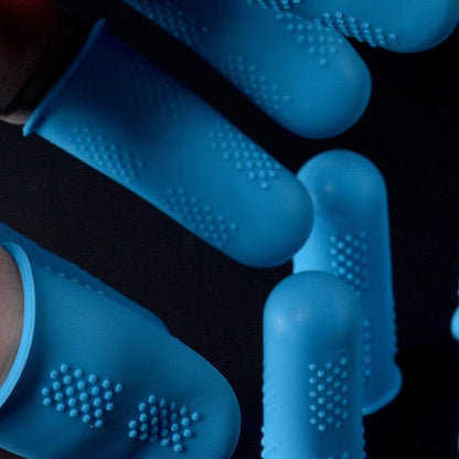 Finger Protectors [Flex Series - 9-Pack] Silicone Non-Stick Covers [Small (3) / Medium (3) / Large (3)] - for Hot Glue/Sewing/Wax/Rosin/Resin/Honey/Adhesives/Scrapbooking