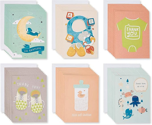 American Greetings Baby Shower Thank You Card Bundle (48-Count)