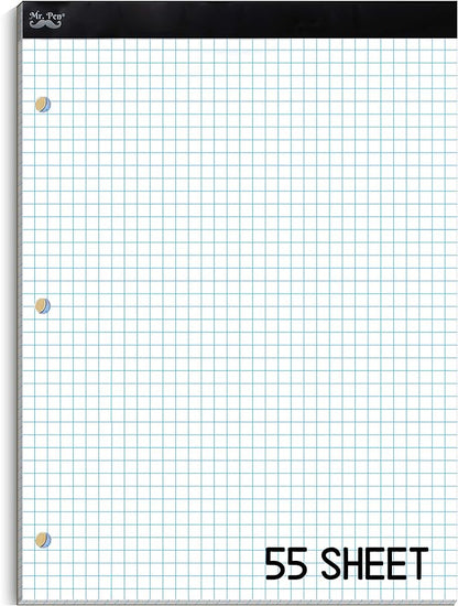 Mr. Pen- Graph Paper, Grid Paper Pad, 4x4 (4 Squares per inch), 8.5"x11", 55 Sheets, 3-Hole Punched, Grid Paper, Graph Paper Pad, Graphing Paper, Computation Pads, Drafting Paper, Blueprint Paper