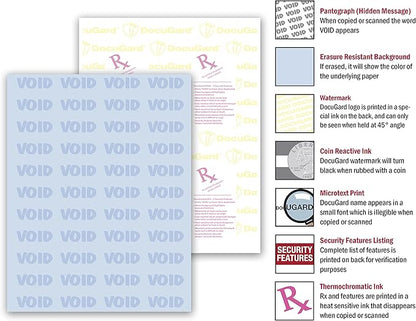 DocuGard Advanced Medical Security Paper for Printing Prescriptions and Preventing Fraud, CMS Approved, 7 Security Features, Laser and Inkjet Safe, Blue, 8.5 x 11, 24 lb., 500 Sheets (04545)