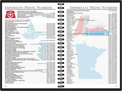2025 Datebook & City Themed Planner – Resource Guide with Daily, Weekly & Monthly Views – 3-Year Reference Calendar - Multi-Purpose Travel Notebook Guide & Adventure Diary (Twin Cities '25)