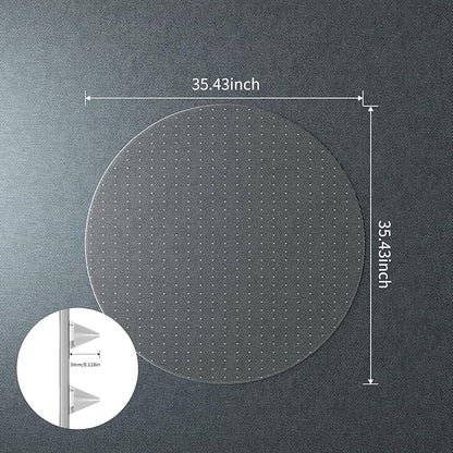 WASJOYE Office Chair Mat for Carpet, 36" Round Clear Home Carpet Chair Mat Protector Cover with Non-Slip Studded for Computer Desk Rolling Chair