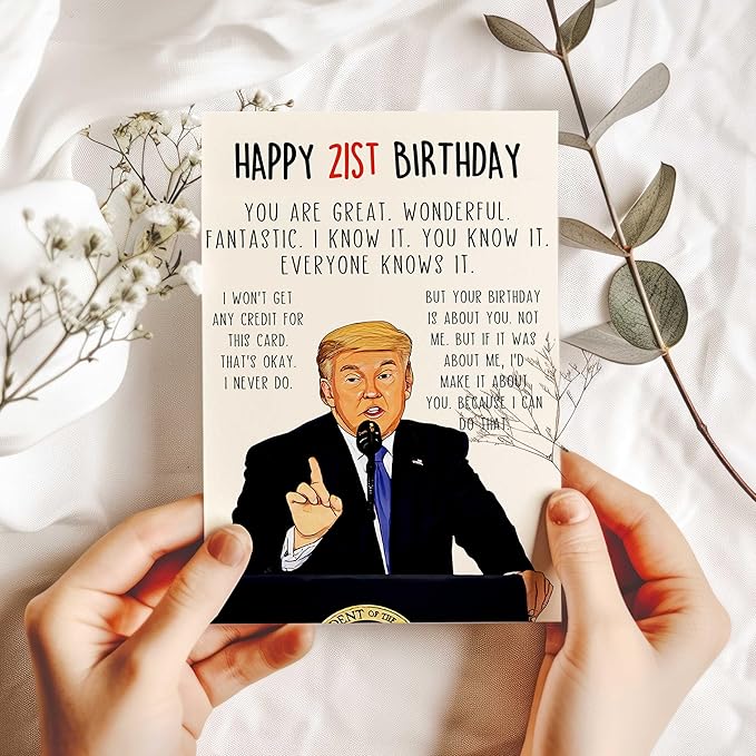 Funny 21st Birthday Card for Him Her, Humor 21st Birthday Gift for Women Men, Happy 21 Year Old Birthday Decorations for Son Daughter