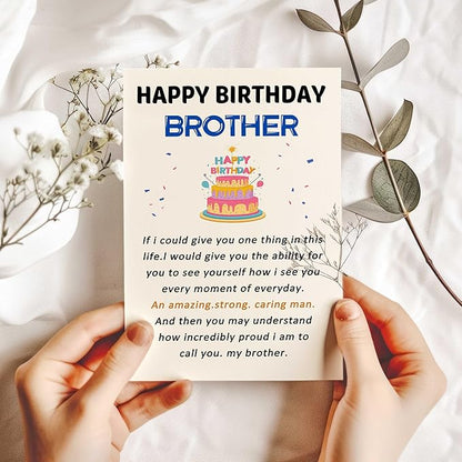 Funny Birthday Card for Brother, Happy Brother Birthday Card, Humorous Bro Bday Gift Cards, Brother Birthday Gifts from Sister
