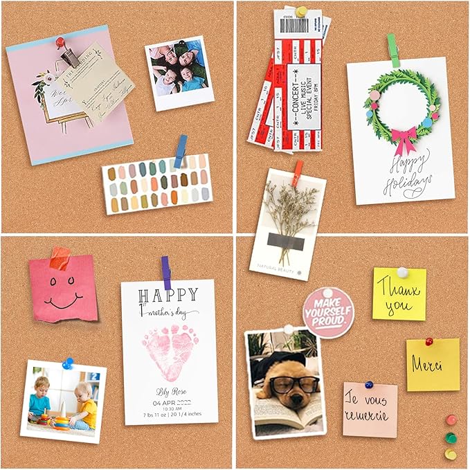 Square Cork Bulletin Board Tiles - SVOPY 8Pack Extra Thick 12x12 Inches Cork Board Tiles for Wall for Home Office Decor, Cork Sheet,School Message Board and Decorative Display Boards