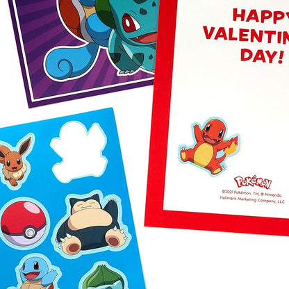 Hallmark Pokémon Valentines Day Cards and Stickers for Kids School (24 Classroom Valentines with Envelopes)