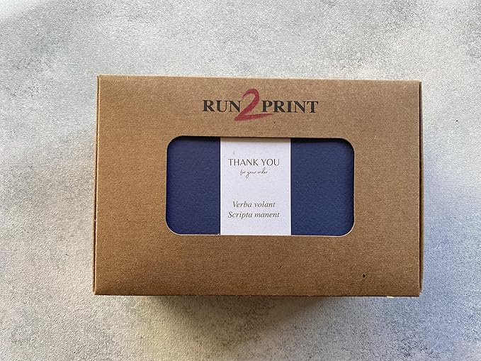 RUN2PRINT Navy Blue Thank You Cards With Envelopes & Stickers - 36 Pack