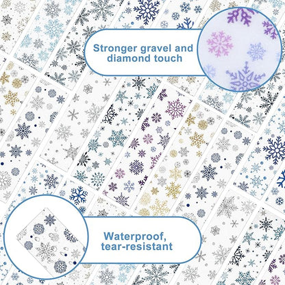 50PCS Calm Strips for Anxiety Sensory Stickers Calm Stickers for Relieve Adults Kids Teens Fidgets Stress Office&Classroom Supplies Anxiety Relief Items with Tactile Textured Surface (Snowflake)