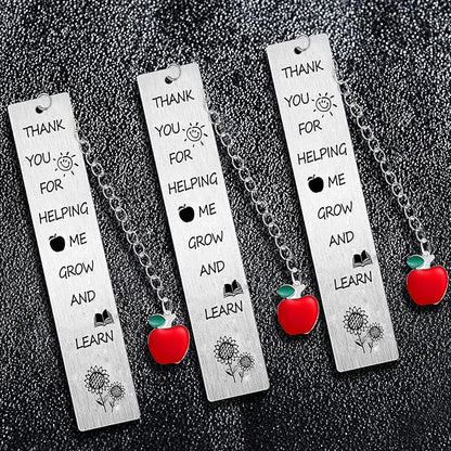 3PC Tank You for Helping Me Grow and Learn Teacher Bookmark Gifts Teacher Christmas Birthday Thank You Teacher Bookmark Presents