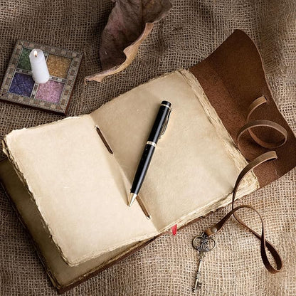 URBAN LEATHER Rustic Vintage Medieval Journal Old Deckle Edge Pages for Men Women to Write in, Gift for Artist Drawing Sketchbook Travel Writing Notebook for Him & Her, Thick Blank Unlined Page