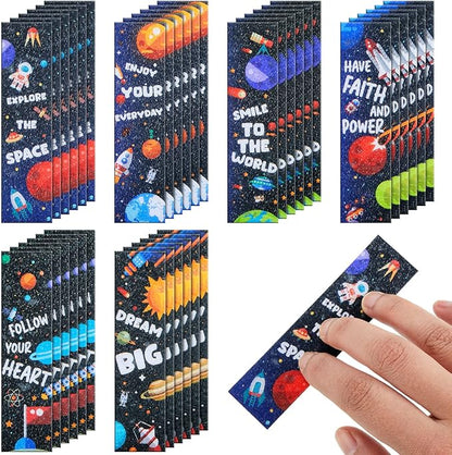 36 Pieces Anxiety Sensory Stickers Cute Fidget Textured Strips Toys Anti Stress Tactile Rough Sensory Calm Textured Strips Adhesives Anxiety Relief for Adults Teens Desk Classroom (Spaceman Style)