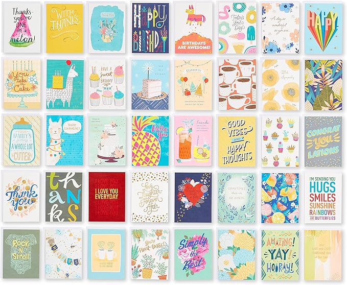 American Greetings Deluxe All Occasion Cards with Envelopes - Birthday, Thanks, Congrats and More (40-Count)