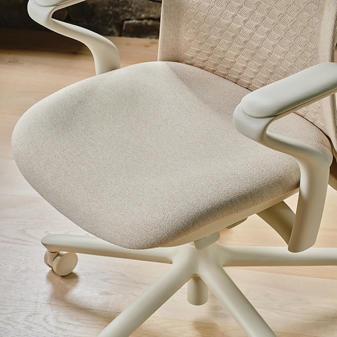 Branch Verve Chair - High Performance Executive Office Chair with Contoured Seat Back and Adjustable Lumbar Rest - High Density Foam Cushion with Aluminum Base - Up to 275 lbs - Wheat