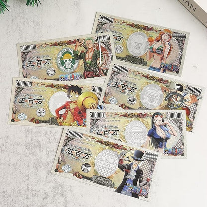 Silver Japanese Anime ONE Piece Edition Bookmarks, Collectibles, banknotes and Gifts.