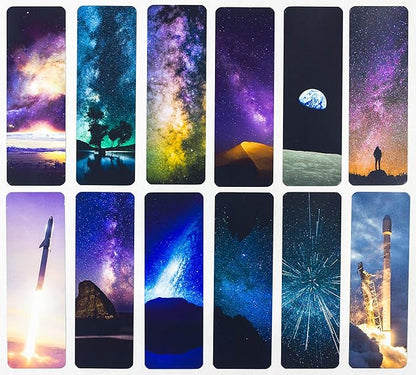 Livin Harmony || Cool Cosmic Space Bookmarks (12 - Set) || Stellar Gift for Kids and Everyone! || Made in USA!