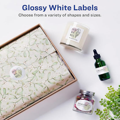 Avery Return Address Labels with Sure Feed and Easy Peel Technology, Glossy White Labels, 2/3" x 1-3/4", Permanent Adhesive, Laser/Inkjet, 600 Glossy Labels (6523)