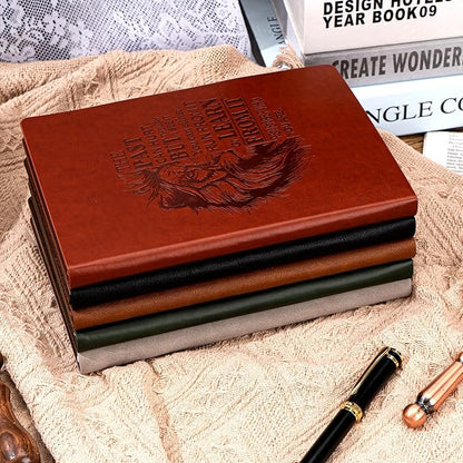 Leather Journal for Men Soft Cover 256 Pages Lined Journals for Writing A5 Lion Journaling Notebooks Vintage Inspirational Diary, 5.7" x 8.3", Red