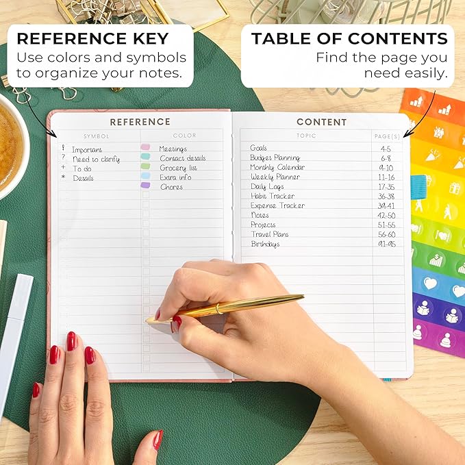 Clever Fox Dotted Journal 2.0 – Compact Planning and Sketching Dot Grid Notebook 120 GSM Thick, No-Bleed Paper – Planner with Pen Loop, Pocket, Ribbons, Stickers A5 - Light Pink