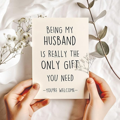 Funny Birthday Card for Husband, Humor Husband Birthday Cards Gifts from Wife, Great Valentine's Day Gifts for Him, Unique Anniversary Card for Husband, Husband Love Card