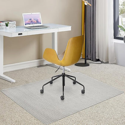 Desk Chair Mat for Carpeted Floors, 30" X 48", Transparent Office Chair Mat for Low Pile Carpets, Plastic Floor Mat for Office Chair on Carpet for Work, Home, Gaming, Easy Glide (Rectangle)