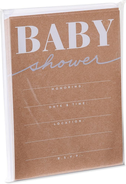 American Greetings Baby Shower Invitations with Envelopes, Kraft Style (25-Count)