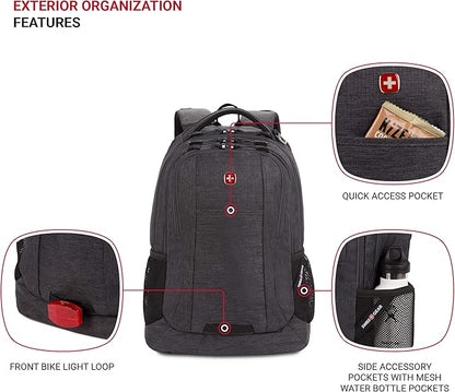 SwissGear Cecil 5505 Laptop Backpack, Charcoal, 18-Inch