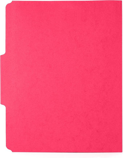 50 Red Fastener File Folders - 1/3 Cut Reinforced Tab - Durable 2 Prongs Bonded Fastener Designed to Organize Standard Medical Files, Law Client Files, Office Reports - Letter Size, Red, 50 Pack