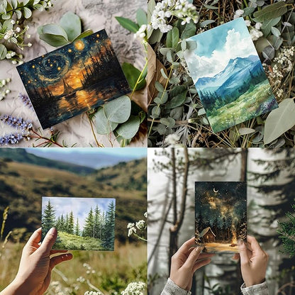 Blank Cards with Envelopes All Occasion,Whimsical Watercolor illustration Design Blank Greeting Cards 4x6,40Pack -Blank Greeting Cards,Note Cards with Matching Peel-and-Seal Rustic Envelopes