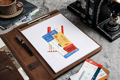 Personalized Leather Portfolio for Men, Engraved Leather Clipboard Portfolio Binder, Custom Leather Padfolio Leather Legal Portfolio, Christmas Gift for His/Her (Clipboard, Khaki-Standard)