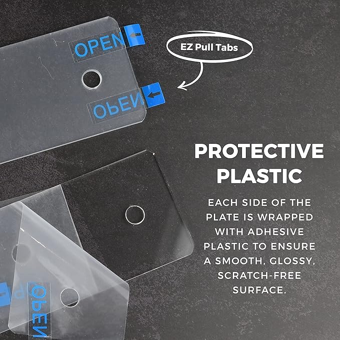 Set of 4 - Sturdy & Elegant Acrylic 2 Piece Wall Mount Name Plate Holder, Office Business Door Sign Holder with All Hardware Included, Card Inserts NOT Included, Inner Size, 8” x 2”