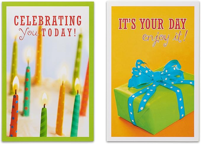 American Greetings Birthday Cards Assortment, Bright and Bold Photography (12-Count)