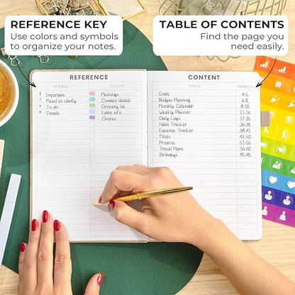 Clever Fox Dotted Journal 2.0 – Compact Planning and Sketching Dot Grid Notebook 120 GSM Thick, No-Bleed Paper – Planner with Pen Loop, Pocket, Ribbons, Stickers A5 - Pearl