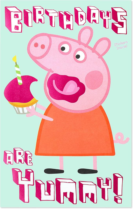 American Greetings Birthday Card for Girl with Stickers (Peppa Pig)