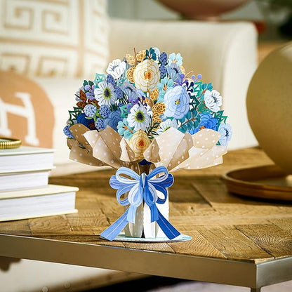 Paper Love HugePop 3D Magical Flower Bouquet Pop Up Card, with Detachable Paper Flower Bouquet, Gift for Birthday, All Occasion - Jumbo 10" x 14" Cards - Includes Envelope and Note Tag