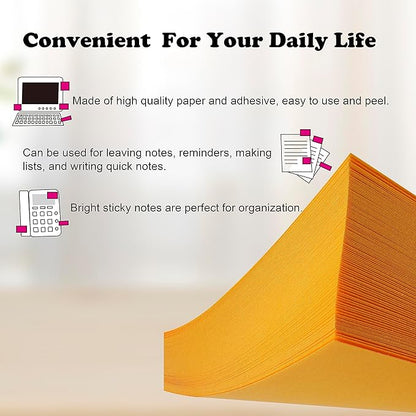 Sticky Notes Bulk, Woswel Sticky Notes 3 x 3 in, 60 Pads, 85 Sheets/Pad, 6 Bright Colors Sticky Notes, Self-Stick Notes, Easy to Post for Home Office School