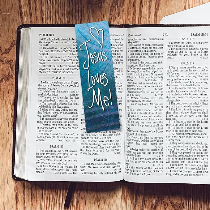 Jesus Loves Me, Ephesians 3:18, Bulk Pack of 25 Christian Bookmarks for Kids, Childrens Bible Verse Book Markers, Sunday School Prizes with Memory Verses, Scripture Gifts for Kids & Youth