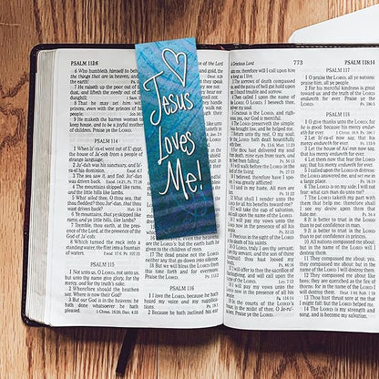 Jesus Loves Me, Ephesians 3:18, Bulk Pack of 25 Christian Bookmarks for Kids, Childrens Bible Verse Book Markers, Sunday School Prizes with Memory Verses, Scripture Gifts for Kids & Youth