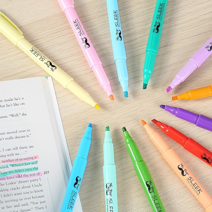 Mr. Pen- Highlighter Set, 96 Pack, Pastel Highlighters Chisel Tip, Bulk Highlighters Assorted Colors, Colored Highlighters Bulk, Highlighters No Bleed, Colorful Highlighters Pastel, Highlighter Pens