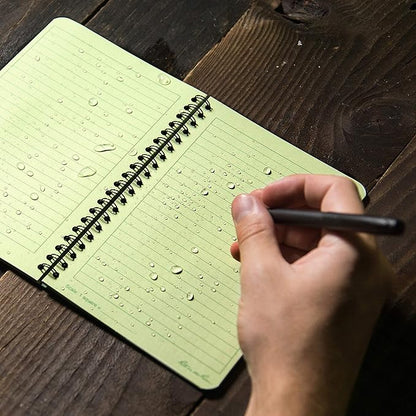 Rite in the Rain Weatherproof Side Spiral Notebook, 4.625" x 7", Green Cover, Universal Pattern, 3 Pack (No. 973L3)