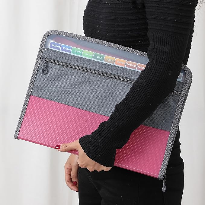 Mr. Pen- Accordion File Organizer, 13 Pockets, Pink, Document Organizer, Expanding File Folder Organizer, Accordion Folders for Documents, Accordian Folder, Accordian File Organizer