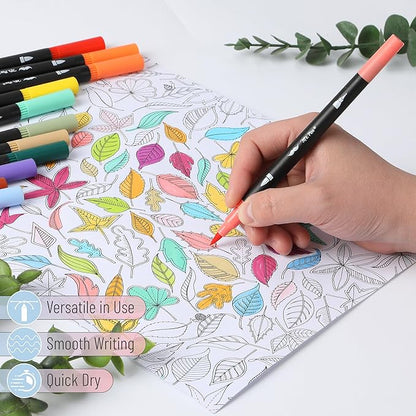 Mr. Pen- Dual Tip Brush Pens, 12 pcs, Morandi & Vintage, Adult Coloring Markers, Brush Tip Markers, Dual Tip Markers, Art Markers for Adults, Coloring Markers for Adults, Brush Markers