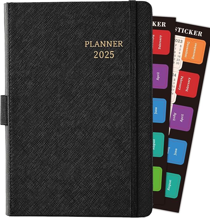 2025 Planner - Planner 2025 Weekly and Monthly with Stickers, JAN. 2025 - DEC. 2025, 5.75" X 8.25", 2025 Calendar Planner Premium Paper, Pen Holder, Inner Pocket and 44 Notes Pages