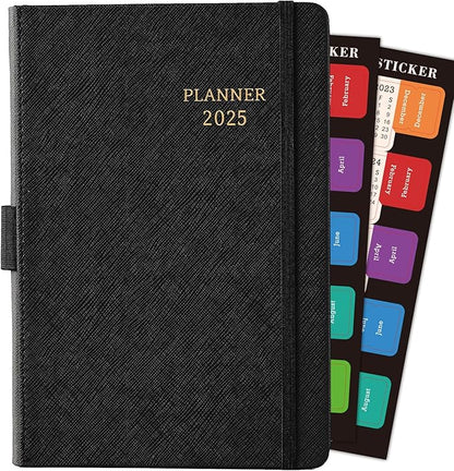 2025 Planner - Planner 2025 Weekly and Monthly with Stickers, JAN. 2025 - DEC. 2025, 5.75" X 8.25", 2025 Calendar Planner Premium Paper, Pen Holder, Inner Pocket and 44 Notes Pages