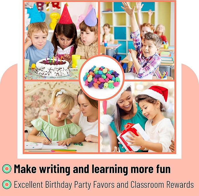 Mr. Pen- Animal Pencil Top Erasers, 60 Pack, Erasers, Pencil Eraser Tops, Pencil Toppers, Erasers for Pencils, Fun Erasers, Pencil Erasers Toppers, Cute Erasers for Kids, Easter Egg Fillers