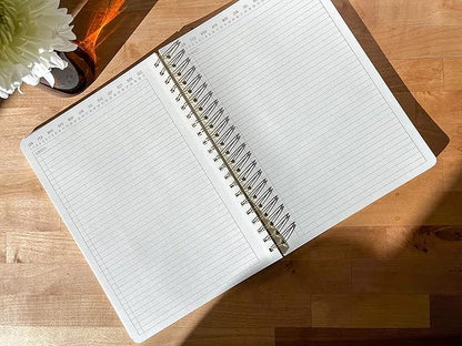 DesignWorks Ink 8.25" x 11.6" Lilac Textured Paper Twin Wire Spiral No. 1 Notebook Journal with 160 Lined Pages for Work, Writing, Journaling