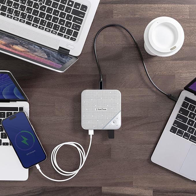 SideTrak Speakerphone Hub | Portable Audio Docking Station with 360° Sound Input and Smart Noise Cancellation | Conference Speaker and Microphone | Office Speaker and Speakerphone for Laptop