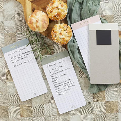 Beautiful Magnetic Notepads for Fridge - Set Of 4 Modern Note Pads With Lined Pages to Easily Write Notes & Make Grocery/Shopping Lists - The Perfect To Do Pad w/ Strong Magnets for Your Refrigerator