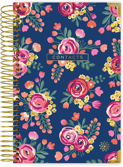 bloom daily planners NEW Address Book with Alphabetical Tabs - Hardcover Phone Book Organizer for Telephone Numbers, Passwords, Birthdays & Anniversaries (6” x 8.25”) - Vintage Floral
